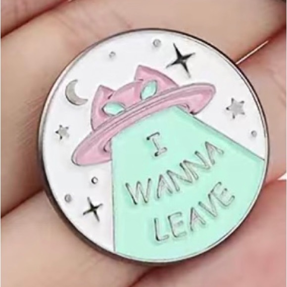 I Wanna Leave x Mental Health Matters colorful enamel cartoon pin lapel brooch - Picture 8 of 11